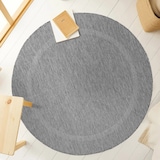 thumbnail of Teppich Balkon Unifarben Pflegeleicht Waschbar Strapazierfähig Terrasse Küche Rund Grau 160x160 cm OEKO-TEX – ALSTER von Kadima Design