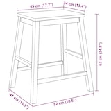 thumbnail of vidaXL Barstühle 2 Stk. Weiß Massivholz Gummibaum