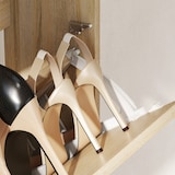 thumbnail of HOMCOM zapatero estrecho con espejo, 4 puertas abatibles, zapatero entrada recibidor para 12 pares de zapatos, para pasillo, 63x17x146 cm, natural
