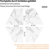 thumbnail of Esstisch-Set 5-teilig 110x95x76 cm mit 4 Stühlen, MDF-Marmorplatte, Metallbeinen, verstellbare Füße, Grau/Gold