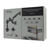 thumbnail of MCL - Support écran bureau à amortisseur - 2 écrans jusqu'à 32''/9Kg  Noir
