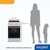 thumbnail of Exquisit Elektro-Standherd ECM 5-4.1 Inox | EEK: A | 46,6 l Garraum | Glaskeramik Kochfeld | Umluft