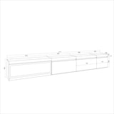 thumbnail of Móvel de TV, Muito espaço de arrumação, 317x35x45cm, Lareira eléctrica XXL, Suspensos, Estilo moderno, Carvalho _ 511_15