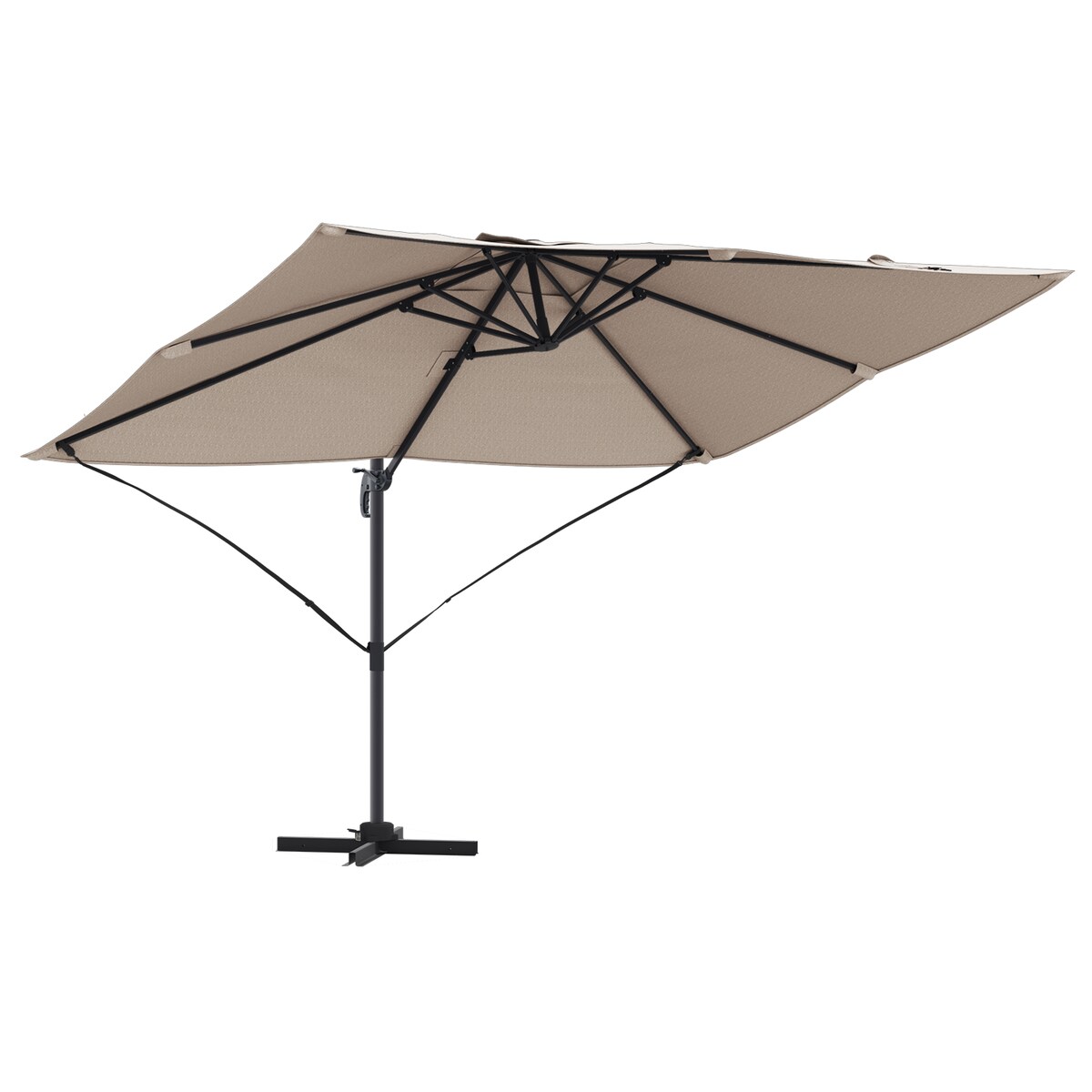 vidaXL Freischwingender Sonnenschirm Taupe Polyester Groß Faltbar