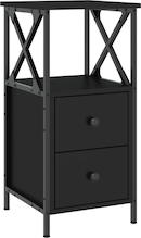 vidaXL Nachtkastje 40x35x62,5 cm bewerkt hout zwart