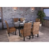 thumbnail of Lote de 2 sillas de comedor silla de mimbre M69 silla BALI mimbre banana ~ oscuro, sin cojín