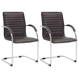 thumbnail of Lote de 2 sillas de visita Tira imitación cuero Marrón