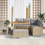 thumbnail of vidaXL 8-teiliges Garten-Sofa-Set mit Kissen Beige Poly-Rattan Akazie