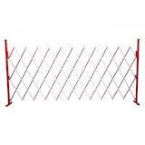 thumbnail of Griglia di protezione HWC-B34, griglia di protezione a forbice estensibile, alluminio rosso-bianco ~ altezza 153cm, larghezza 36-300cm