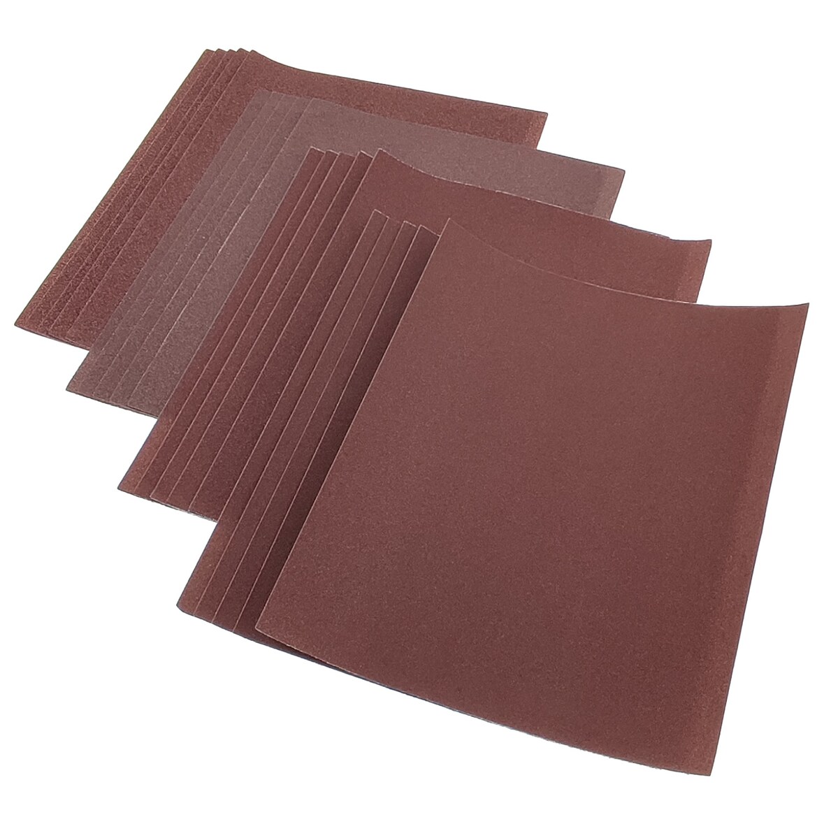 20er Set Schleifpapier Bogen Aluminiumoxid C-Papier 230x280mm, Rot, Körnung P100 P120 P150 P180 für Holz und Metall