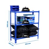 thumbnail of PROREGAL Étagère pour charges lourdes SMALL METAL SHARK | HxLxP 100x90x40cm | Charge du compartiment 180kg | Bleu galvanisé