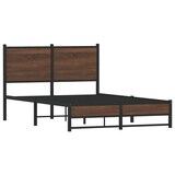 thumbnail of vidaXL Metallbett ohne Matratze Braun Eichen-Optik 120x190 cm