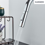 thumbnail of JANA | Torneira de cozinha extensível de aço inox premium cromado brilhante | Torneira gastro alta pressão 360° giratória 2 conexões