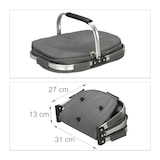 thumbnail of Relaxdays Einkaufskorb mit Kühlfunktion, faltbar, Deckel, Henkel, 27 Liter, Thermo Tragekorb, Polyester, Aluminium, grau