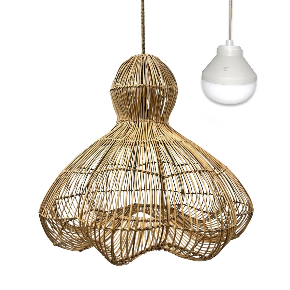 Lumisky Suspension nomade RONDA NOMAD D60cm Rotin Beige