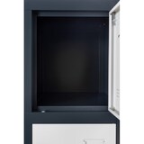 thumbnail of Metall Garderobenschrank Schrank Schließfachschrank 15 Fächer  BUDAPEST Spind dunkelgrau-weiß
