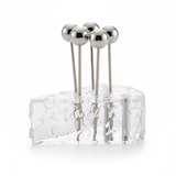 thumbnail of Piques apéritif argent avec support fromage - lot de 6