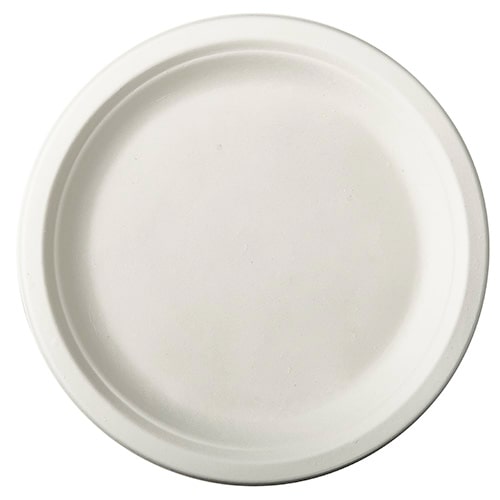 100 Teller, Zuckerrohr "pure" ungeteilt Ø 26 cm · 2 cm weiss