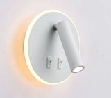 thumbnail of Leselampe LED mit Doppelschalter, Weiß matt, 3+9W, 3000K