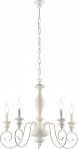thumbnail of Cascina - Shabby-Kronleuchter aus weiß lackiertem Holz und Eisen, 5 Lichter, 115 - Ø60 - BL265-5-BCO