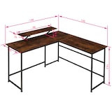 thumbnail of tectake Escritorio Melrose 140x130x76,5cm  Madera Industrial Oscura, Rústica