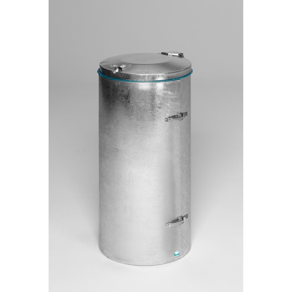 PROREGAL Robuster Abfallsammler mit Deckel & Einflügeltür | 120 Liter, HxBxT 98x50x50cm | Stahl | Feuerverzinkt | Mülleimer Abfalleimer Müllkorb