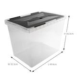 thumbnail of Sunware Onyx Aufbewahrungsbox 40 Liter, 49x32x36 cm, Transparent, mit Deckel & Clips, Stapelbar, Robuste Lagerbox