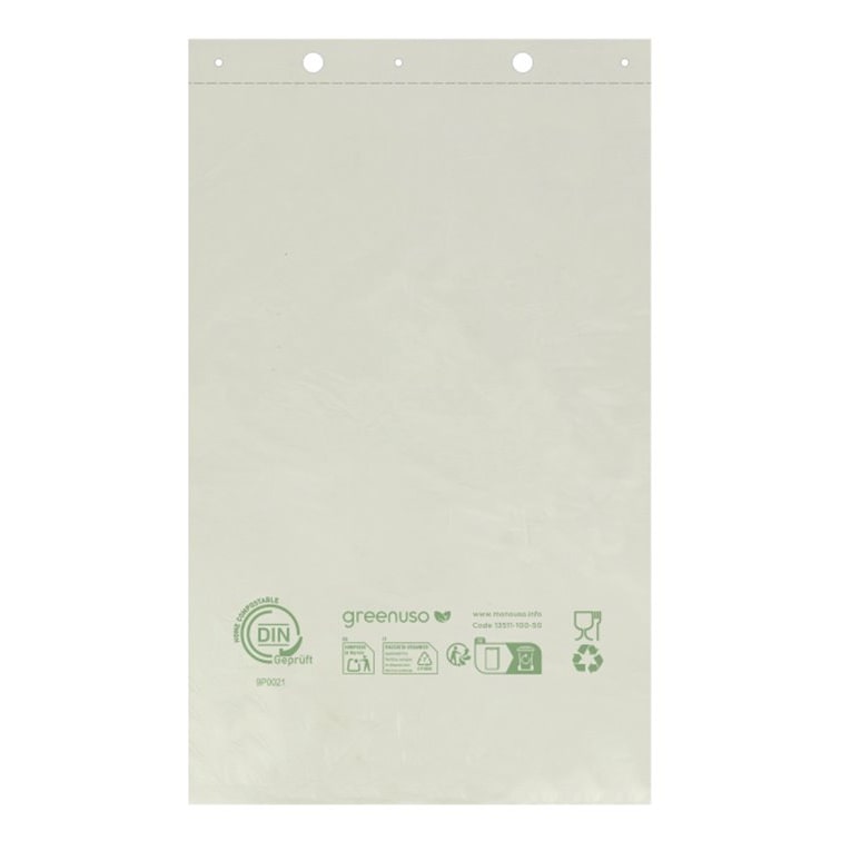 MONOUSO - Flachbeutel Markt Block Home Compost “Classic” 16x24cm 12µm (3.000 Stück)