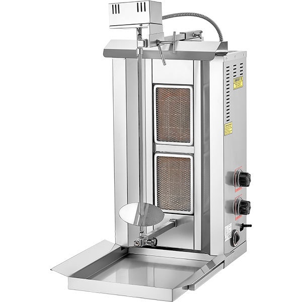 Macchina kebab a GPL con due bruciatori e motore superiore