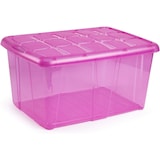thumbnail of Caja de almacenamiento, pongo todo ropa, 60L litros organizador Impermeable (Rosa Translúcido)