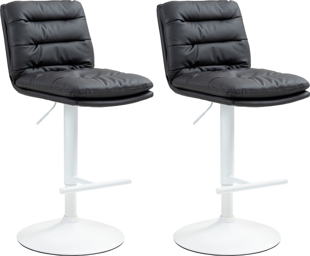 2er Set Barhocker Damar Kunstleder schwarz/weiß