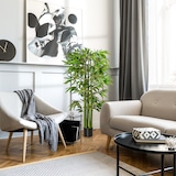 thumbnail of HOMCOM árbol de bambú artificial 160 cm planta artificial con 975 hojas y maceta planta artificial decorativa para interior hogar salón