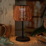 thumbnail of LED Garten Tischlampe Korboptik Rattanoptik dimmbar aufladbar Fernb.
