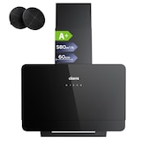 thumbnail of CIARRA Campana de cocina, Campana extractora inclinada, A+ 580m³/h 60cm, recirculación y extracción de aire VM6765CB