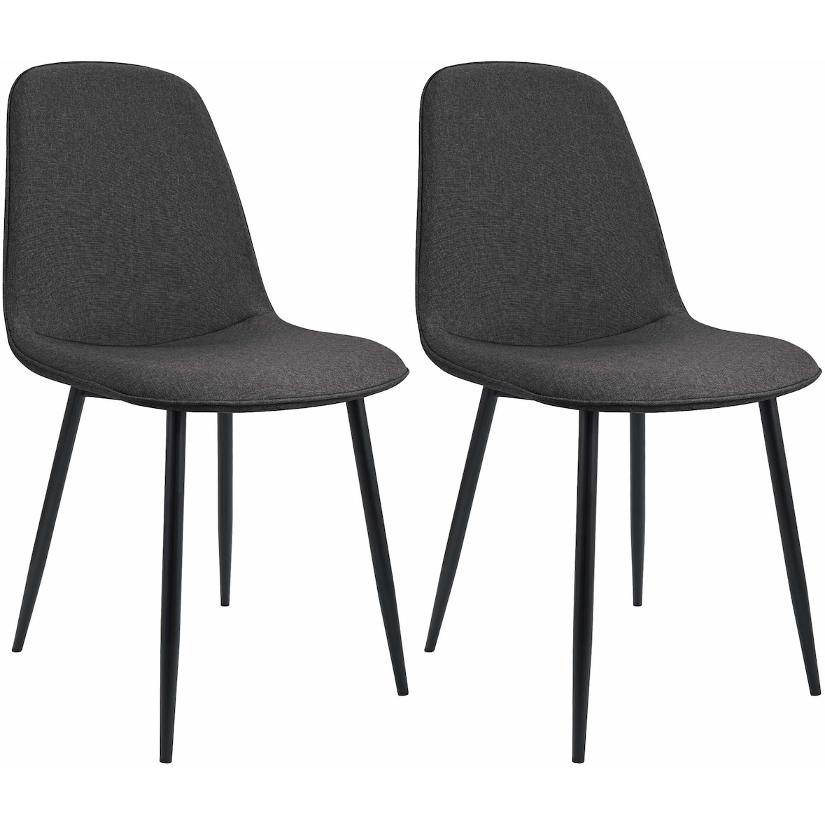 CHEFGASTRO 2er Set Esszimmerstuhl MEXICO CITY Stoff HxBxT 88x45x54cm Dunkelgrau Küchenstuhl