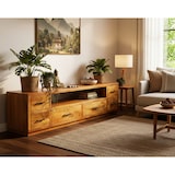 thumbnail of OPIUM OUTLET móveis cômoda armário para TV aparador lowboard "Buff-Low" madeira maciça marrom