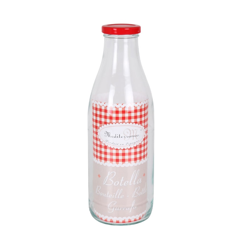 Greenvase - Botella Vidrio Agua 1L C/Tapa Vidrio Caja De 12 Uds