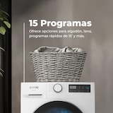 thumbnail of EVVO Lavadora 10 kg carga frontal Nature 10, 1350 rpm, Clase energética A, Motor Inverter, tambor diamante ePROTECT,  Blanco