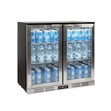 thumbnail of Frigo da banco/retrobanco per bibite inox con 2 porte battenti, altezza 84 cm - temp da 0°C a +10°C