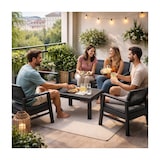 thumbnail of Salon de jardin Extérieur 4 personnes Gris Anthracite Canapé 2 places + 2 fauteuils + Table basse + 4 Coussins KZ GARDEN