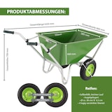 thumbnail of 2-Rad Schubkarre XL 200 L 300 kg Gartenschubkarre Schiebkarre Hofkarre Luftrad Metallfelge grün