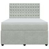 thumbnail of vidaXL Boxspringbett mit Matratze Hellgrau 160x200 cm Samt