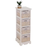 thumbnail of Scaffale cassettiera con 4 ceste shabby vintage legno di paulonia 28x25x74cm bianco