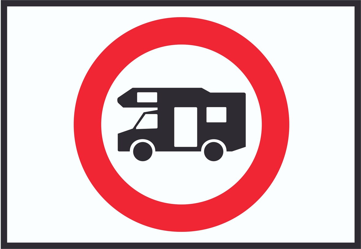Wohnmobil Durchfahrt verboten Symbol Schild A5 (148x210mm)