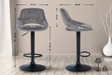 thumbnail of Décoshop26 - Höhenverstellbarer Barhocker x1 in dunkelgrauem Samt mit durchbrochener Rückenlehne und schwarzem Metallfuß 10_0005737