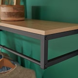 thumbnail of Penderie étagère murale bois et métal L90 cm GRIF Métal noir et bois