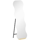 thumbnail of HOMCOM espejo de pie cuerpo entero 160x50 cm sin marco, espejo de pie forma ondulada con soporte y base de madera, para salón, entrada, negro