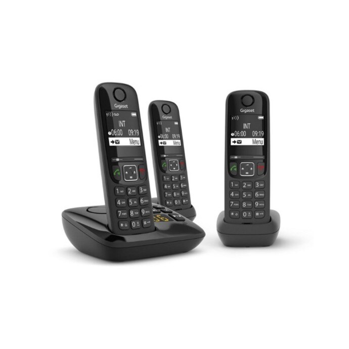 Gigaset AS690A TRIO tél. DECT+ REP  base +3 combinés noirs