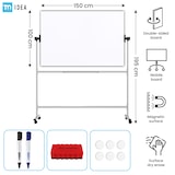 thumbnail of Mobiles Board, Serie: TM Idea/Flex – mit doppelseitiger Whiteboard-Oberfläche, drehbar, 150×100 cm