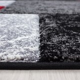 thumbnail of Carpetsale24 Teppich 160x230 cm, Kurzflor Konturenschnitt in Schwarz Grau Rot, Kariertes Design, Extra Weich für Wohnzimmer, Esszimmer, Schlafzimmer